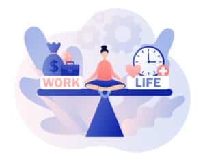 work life balance illustration - reduce employee burnout